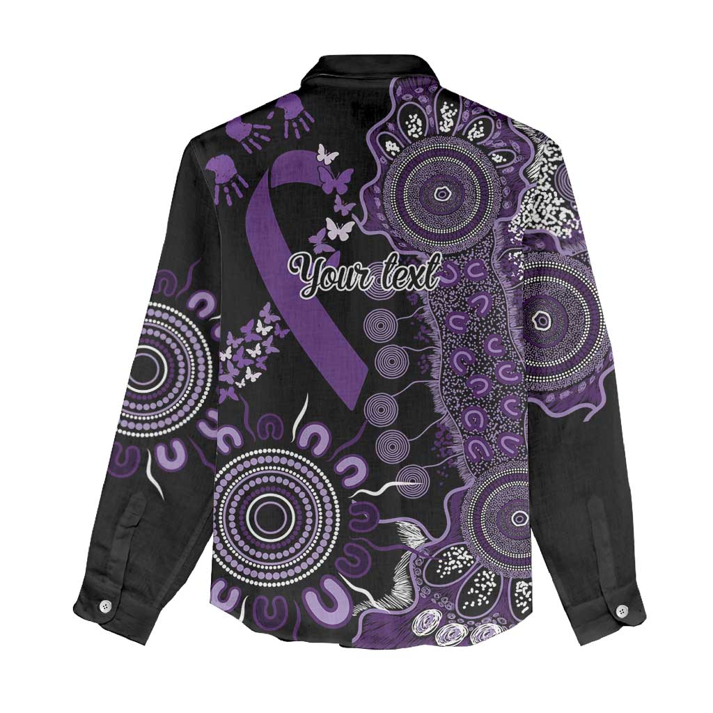 Memories Matter Alzheimers Awareness Personalised Women Casual Shirt Aboriginal Ribbon Dot Painting