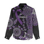 Memories Matter Alzheimers Awareness Personalised Women Casual Shirt Aboriginal Ribbon Dot Painting
