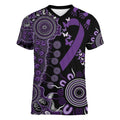 Memories Matter Alzheimers Awareness Personalised Women V-Neck T-Shirt Aboriginal Ribbon Dot Painting