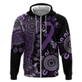 Memories Matter Alzheimers Awareness Personalised Zip Hoodie Aboriginal Ribbon Dot Painting