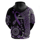 Memories Matter Alzheimers Awareness Personalised Zip Hoodie Aboriginal Ribbon Dot Painting