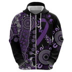Memories Matter Alzheimers Awareness Personalised Zip Hoodie Aboriginal Ribbon Dot Painting