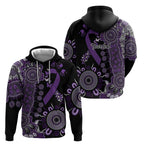 Memories Matter Alzheimers Awareness Personalised Zip Hoodie Aboriginal Ribbon Dot Painting