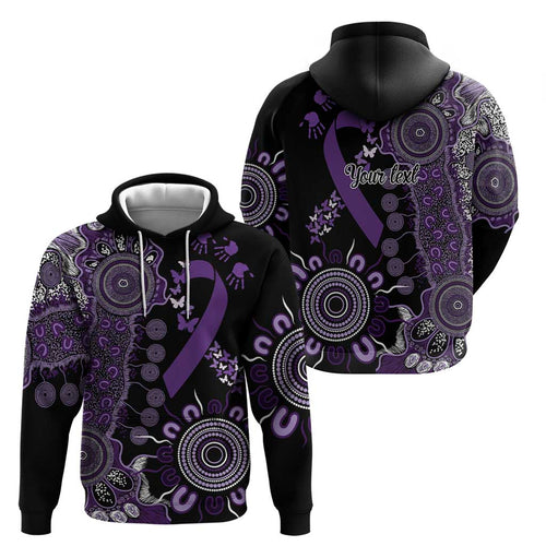 Memories Matter Alzheimers Awareness Personalised Zip Hoodie Aboriginal Ribbon Dot Painting