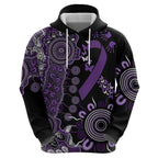 Memories Matter Alzheimers Awareness Personalised Zip Hoodie Aboriginal Ribbon Dot Painting