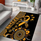 Childhood Cancer Awareness Personalised Area Rug Aboriginal Ribbon Dot Painting