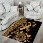 Childhood Cancer Awareness Personalised Area Rug Aboriginal Ribbon Dot Painting
