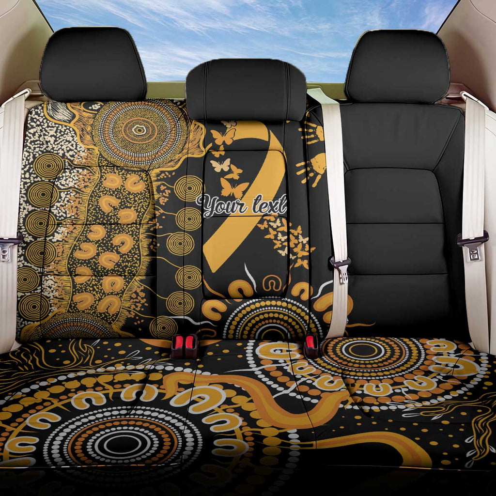 Childhood Cancer Awareness Personalised Back Car Seat Cover Aboriginal Ribbon Dot Painting