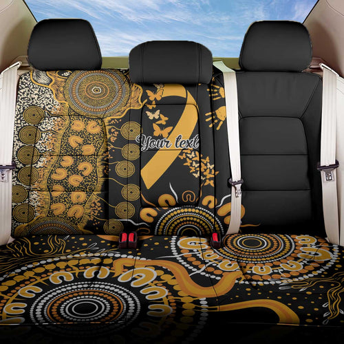 Childhood Cancer Awareness Personalised Back Car Seat Cover Aboriginal Ribbon Dot Painting