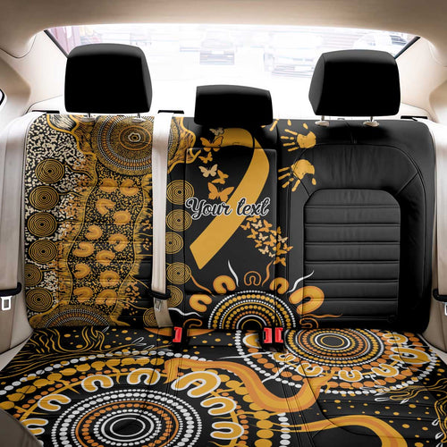Childhood Cancer Awareness Personalised Back Car Seat Cover Aboriginal Ribbon Dot Painting