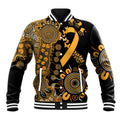 Childhood Cancer Awareness Personalised Baseball Jacket Aboriginal Ribbon Dot Painting