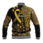 Childhood Cancer Awareness Personalised Baseball Jacket Aboriginal Ribbon Dot Painting