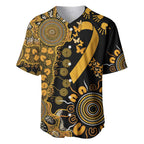 Childhood Cancer Awareness Personalised Baseball Jersey Aboriginal Ribbon Dot Painting