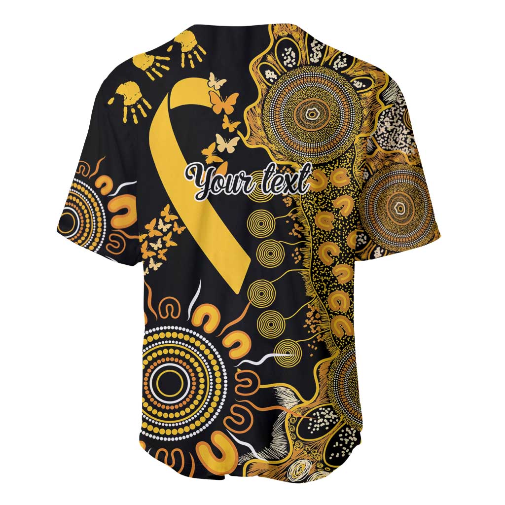Childhood Cancer Awareness Personalised Baseball Jersey Aboriginal Ribbon Dot Painting
