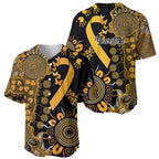 Childhood Cancer Awareness Personalised Baseball Jersey Aboriginal Ribbon Dot Painting