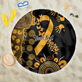 Childhood Cancer Awareness Personalised Beach Blanket Aboriginal Ribbon Dot Painting
