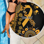 Childhood Cancer Awareness Personalised Beach Blanket Aboriginal Ribbon Dot Painting
