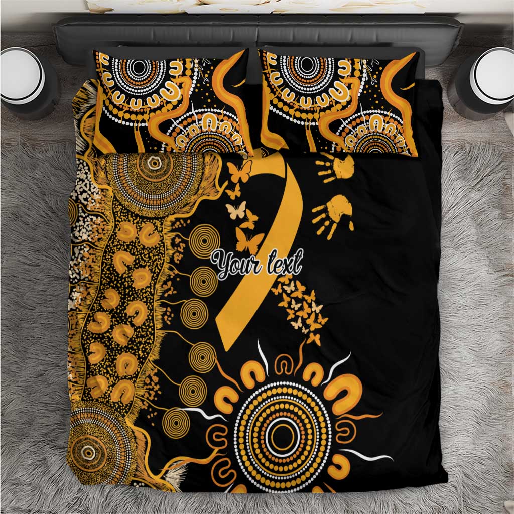 Childhood Cancer Awareness Personalised Bedding Set Aboriginal Ribbon Dot Painting