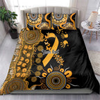 Childhood Cancer Awareness Personalised Bedding Set Aboriginal Ribbon Dot Painting