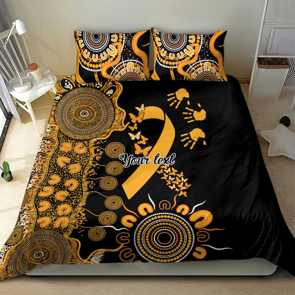 Childhood Cancer Awareness Personalised Bedding Set Aboriginal Ribbon Dot Painting