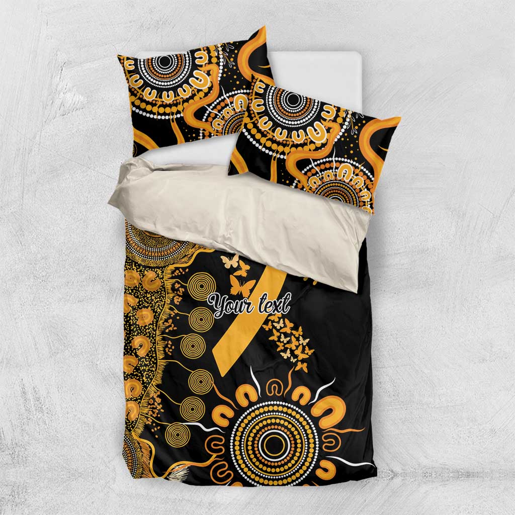 Childhood Cancer Awareness Personalised Bedding Set Aboriginal Ribbon Dot Painting