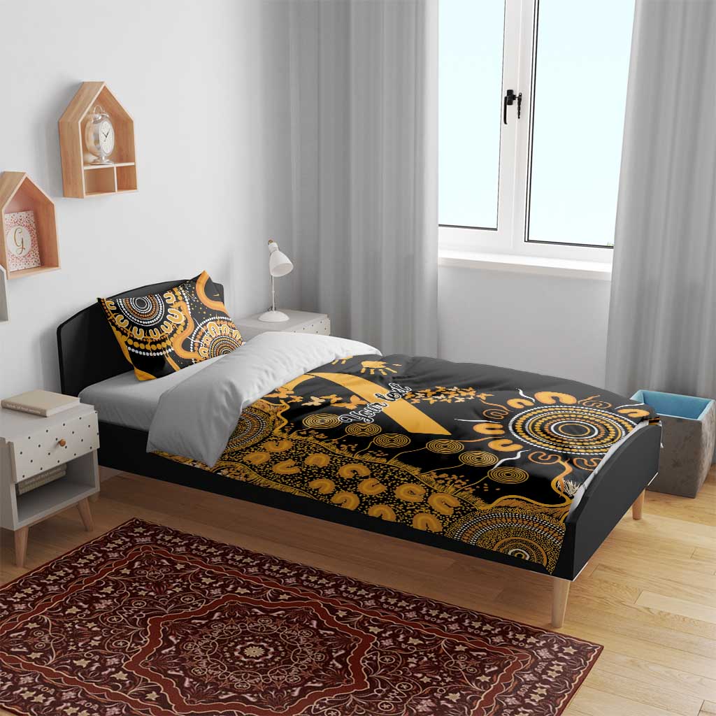 Childhood Cancer Awareness Personalised Bedding Set Aboriginal Ribbon Dot Painting