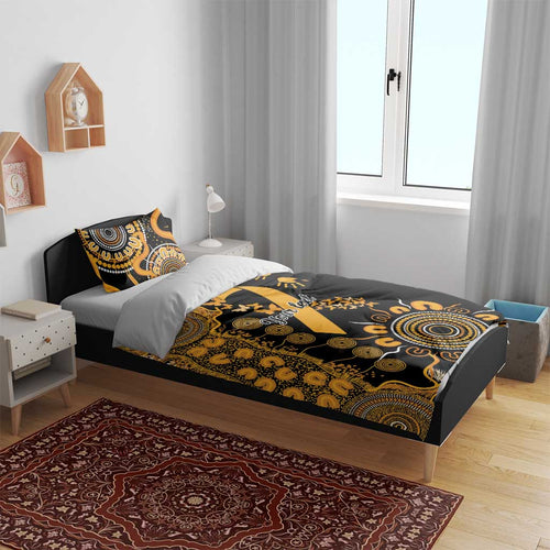 Childhood Cancer Awareness Personalised Bedding Set Aboriginal Ribbon Dot Painting