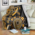 Childhood Cancer Awareness Personalised Blanket Aboriginal Ribbon Dot Painting