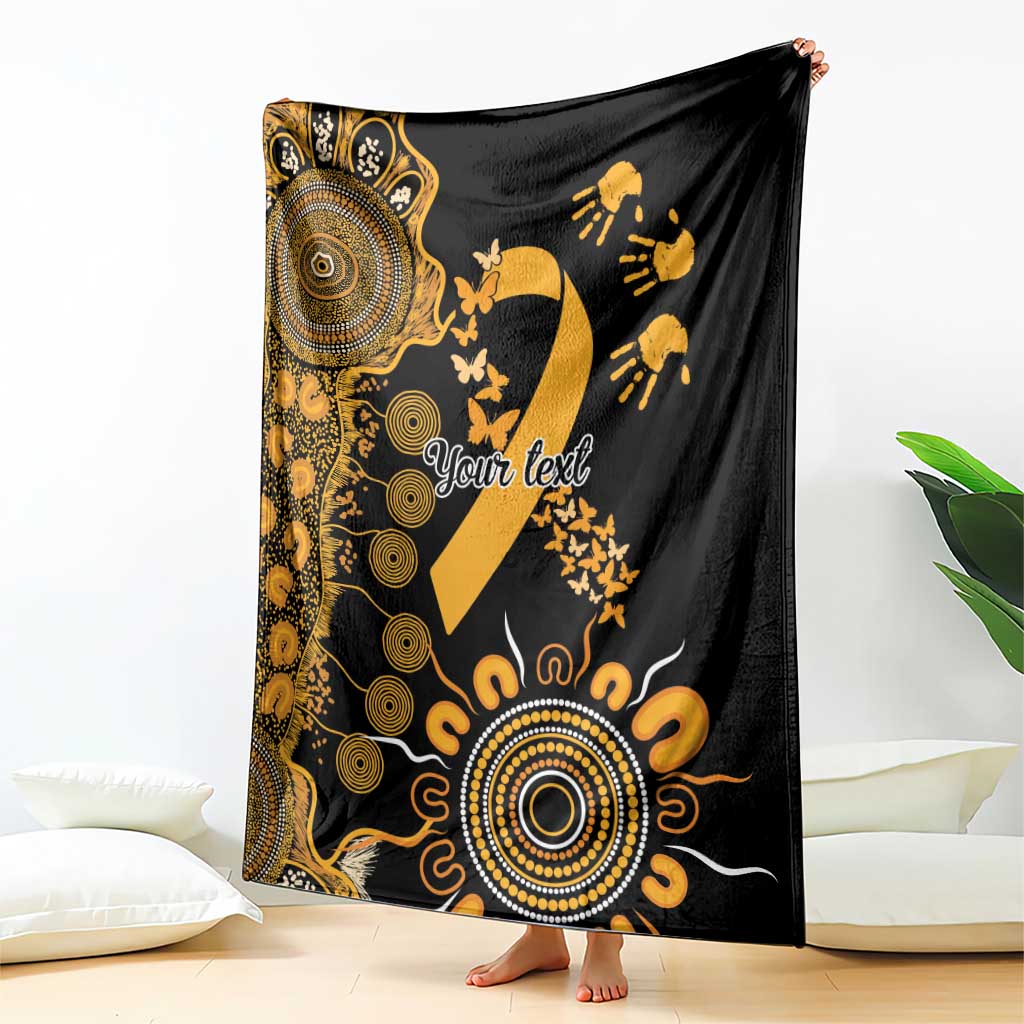Childhood Cancer Awareness Personalised Blanket Aboriginal Ribbon Dot Painting