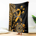 Childhood Cancer Awareness Personalised Blanket Aboriginal Ribbon Dot Painting