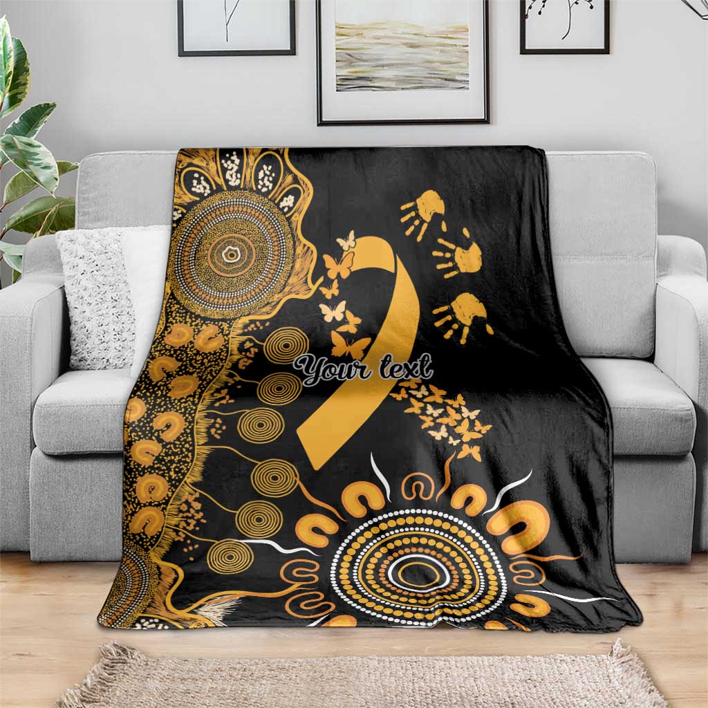 Childhood Cancer Awareness Personalised Blanket Aboriginal Ribbon Dot Painting