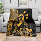 Childhood Cancer Awareness Personalised Blanket Aboriginal Ribbon Dot Painting