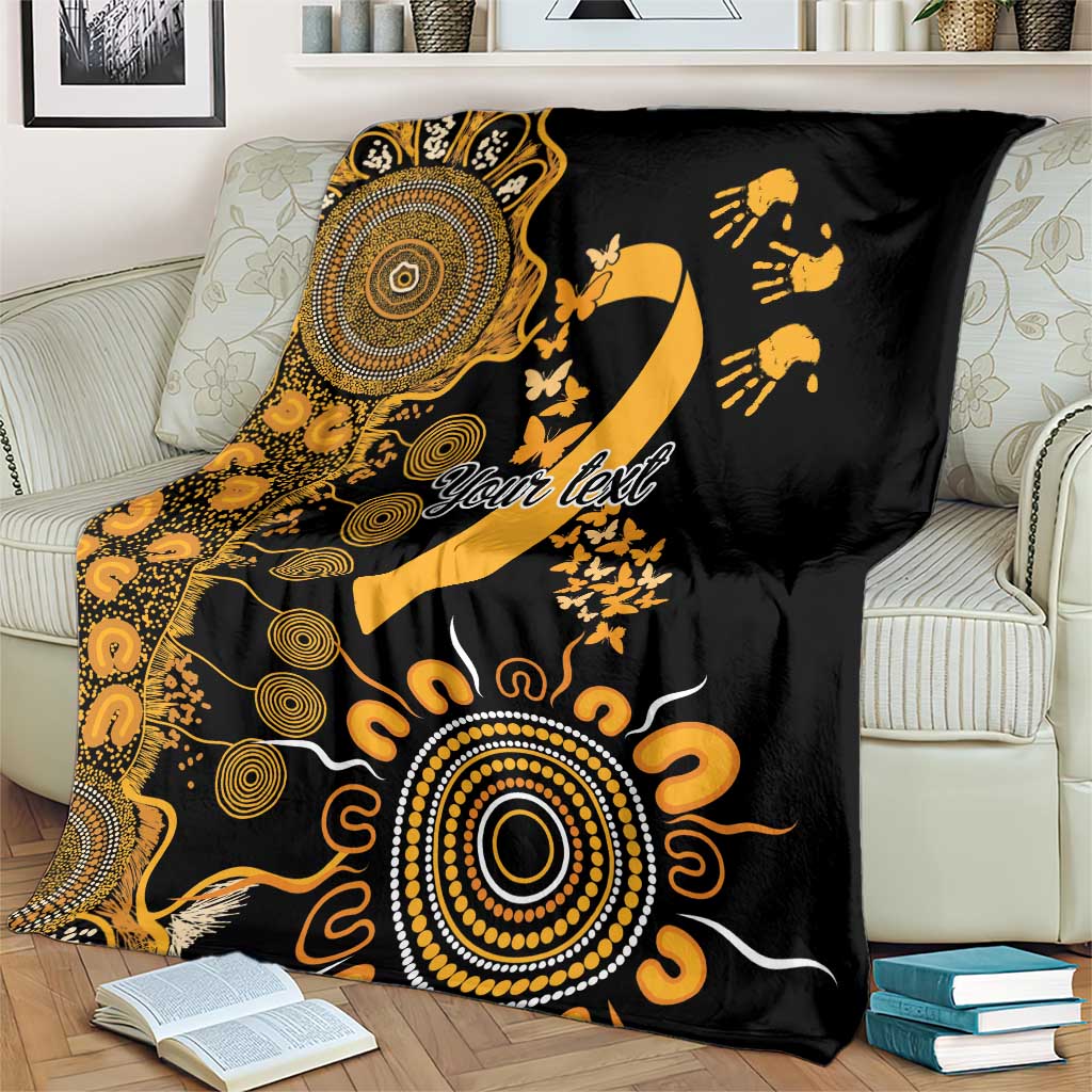 Childhood Cancer Awareness Personalised Blanket Aboriginal Ribbon Dot Painting