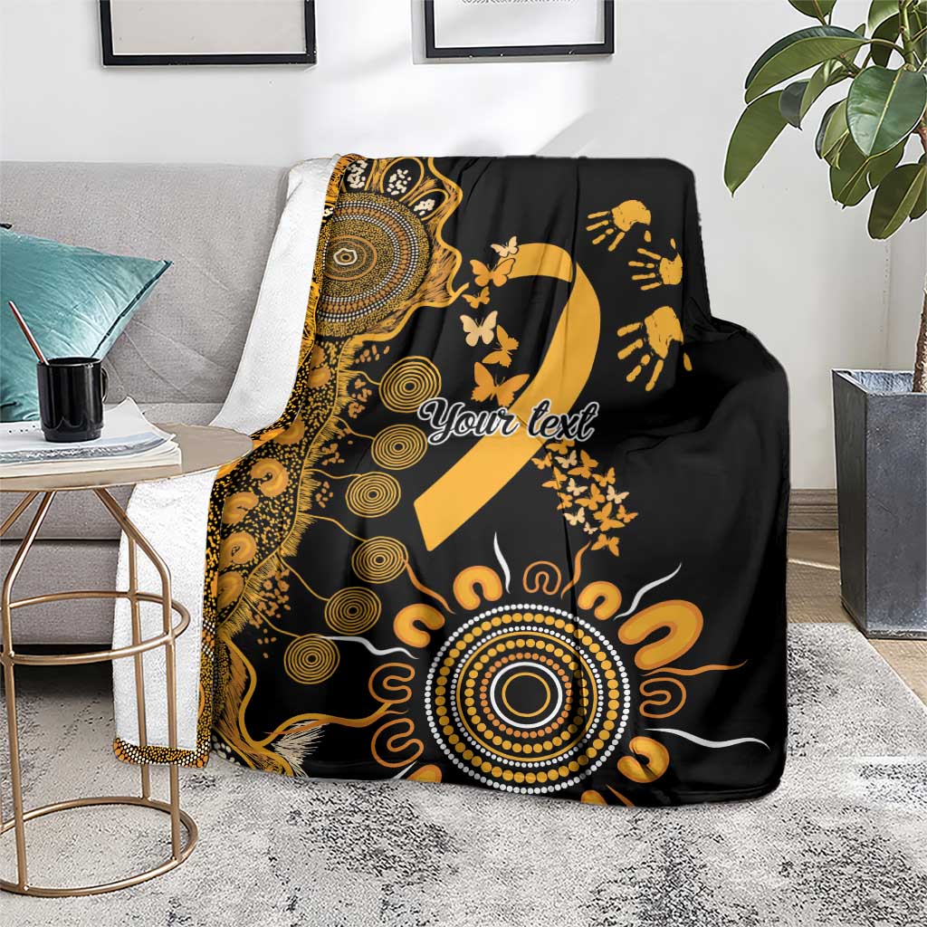 Childhood Cancer Awareness Personalised Blanket Aboriginal Ribbon Dot Painting