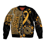 Childhood Cancer Awareness Personalised Bomber Jacket Aboriginal Ribbon Dot Painting