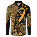Childhood Cancer Awareness Personalised Button Sweatshirt Aboriginal Ribbon Dot Painting