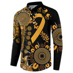 Childhood Cancer Awareness Personalised Button Sweatshirt Aboriginal Ribbon Dot Painting