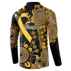 Childhood Cancer Awareness Personalised Button Sweatshirt Aboriginal Ribbon Dot Painting