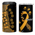 Childhood Cancer Awareness Personalised 4 in 1 Can Cooler Tumbler Aboriginal Ribbon Dot Painting