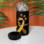 Childhood Cancer Awareness Personalised 4 in 1 Can Cooler Tumbler Aboriginal Ribbon Dot Painting