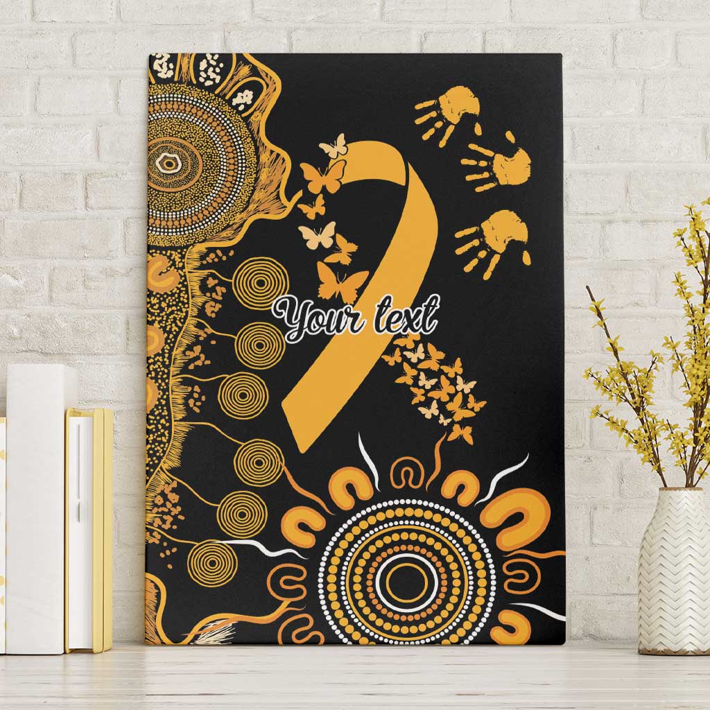 Childhood Cancer Awareness Personalised Canvas Wall Art Aboriginal Ribbon Dot Painting