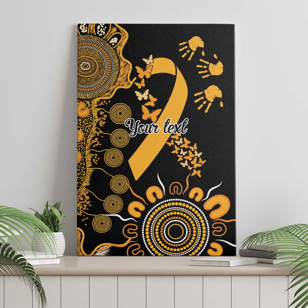 Childhood Cancer Awareness Personalised Canvas Wall Art Aboriginal Ribbon Dot Painting