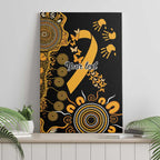 Childhood Cancer Awareness Personalised Canvas Wall Art Aboriginal Ribbon Dot Painting