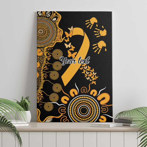 Childhood Cancer Awareness Personalised Canvas Wall Art Aboriginal Ribbon Dot Painting