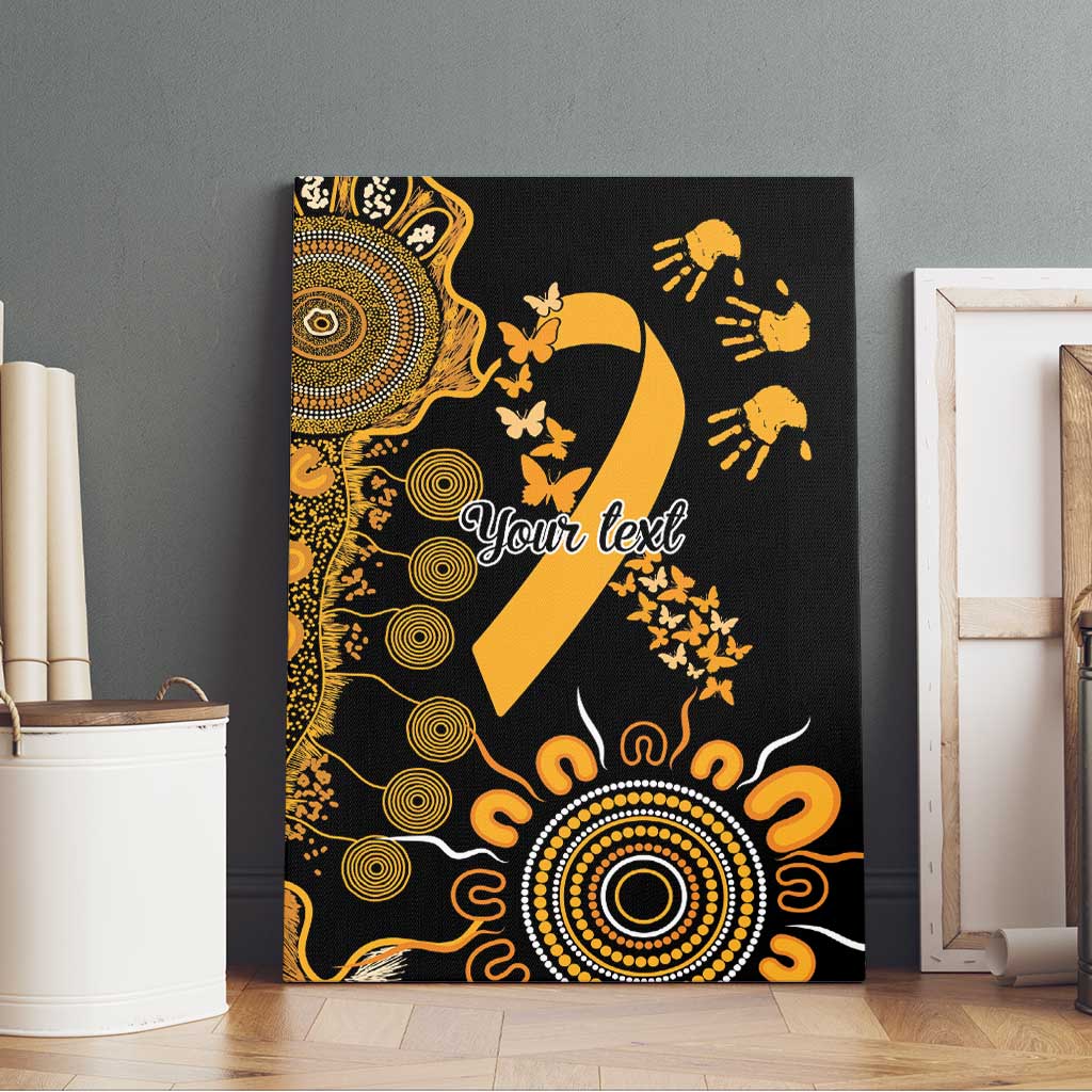 Childhood Cancer Awareness Personalised Canvas Wall Art Aboriginal Ribbon Dot Painting