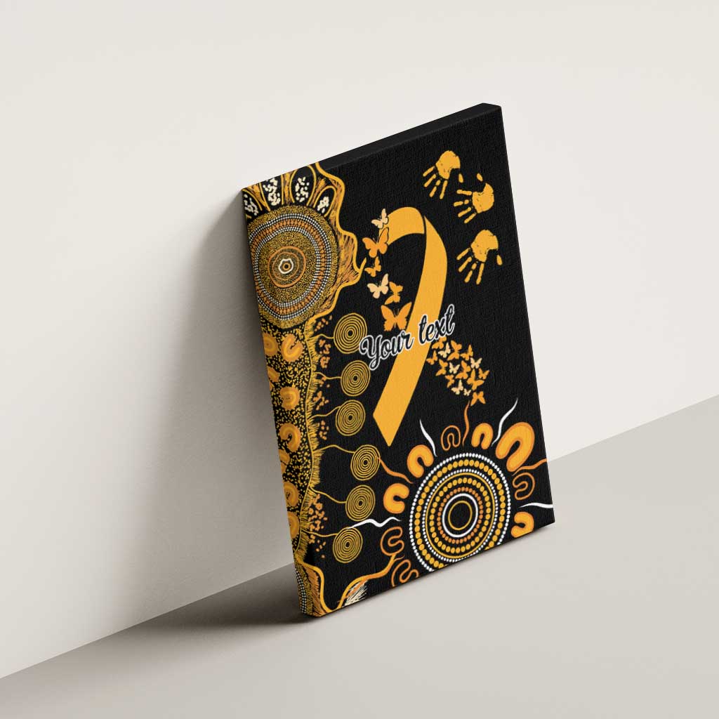 Childhood Cancer Awareness Personalised Canvas Wall Art Aboriginal Ribbon Dot Painting