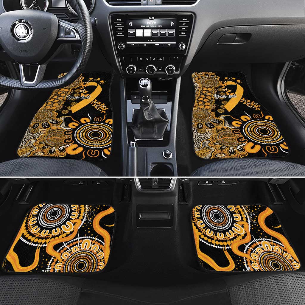 Childhood Cancer Awareness Personalised Car Mats Aboriginal Ribbon Dot Painting