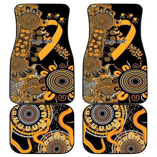 Childhood Cancer Awareness Personalised Car Mats Aboriginal Ribbon Dot Painting