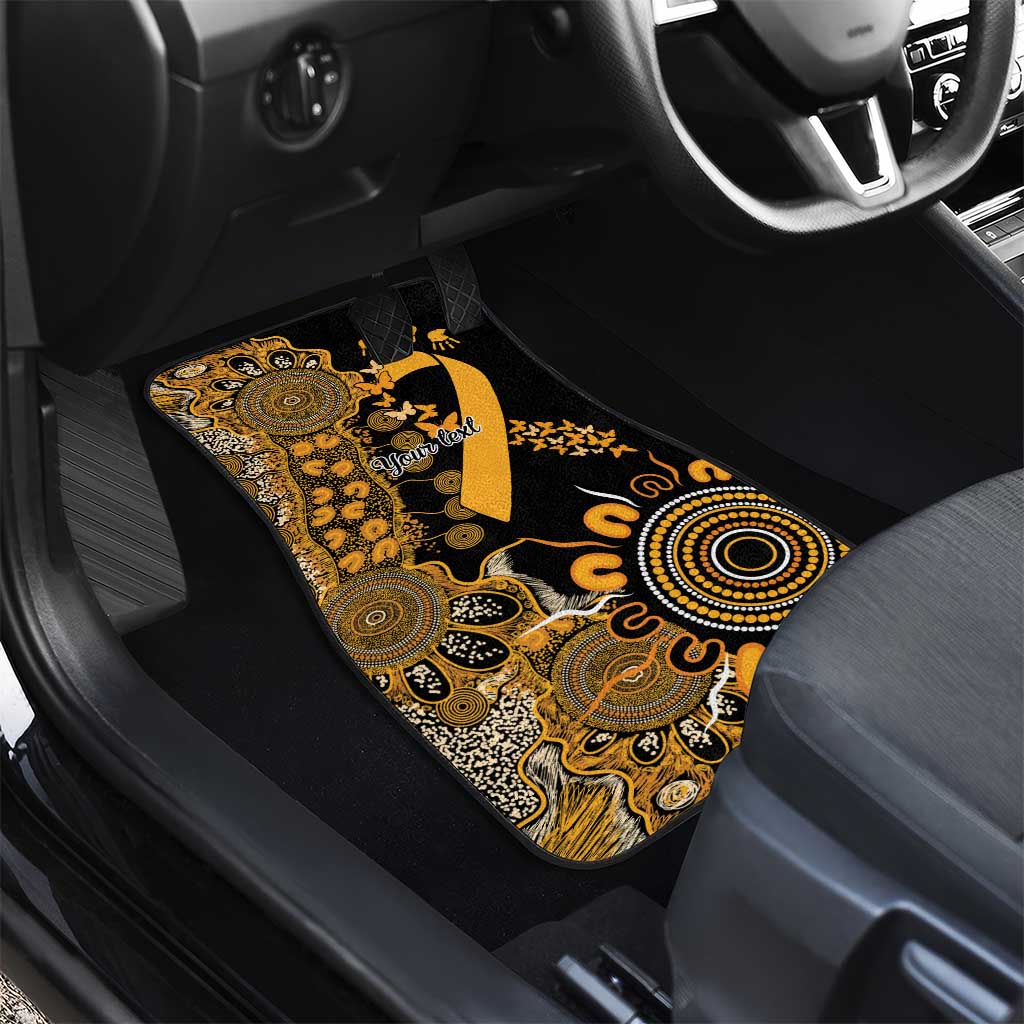 Childhood Cancer Awareness Personalised Car Mats Aboriginal Ribbon Dot Painting