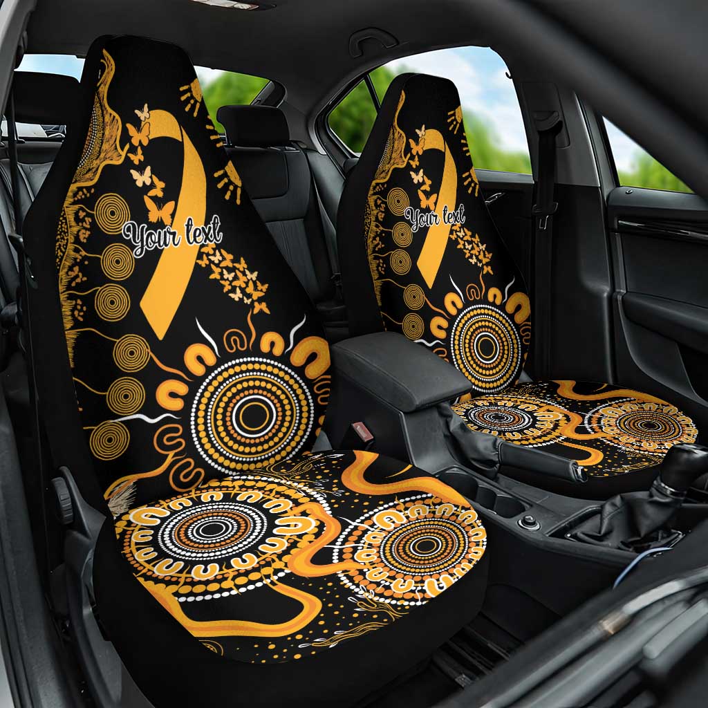 Childhood Cancer Awareness Personalised Car Seat Cover Aboriginal Ribbon Dot Painting
